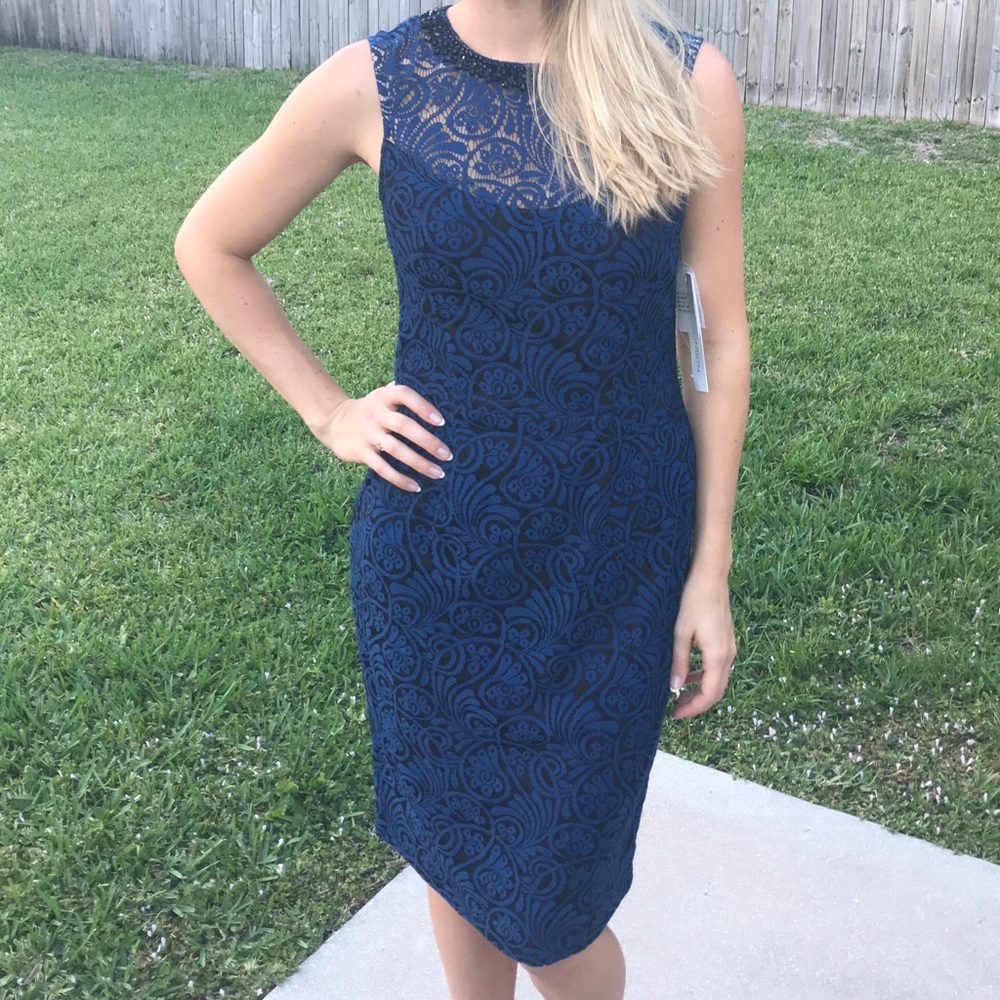 Navy lace dress