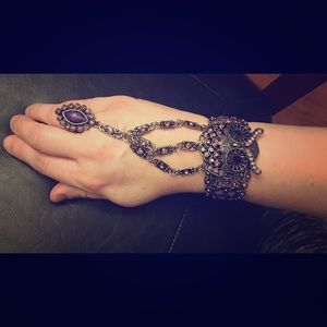 Owl Rhinestone Slave Bangle