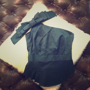 Emerald one shoulder french connection top