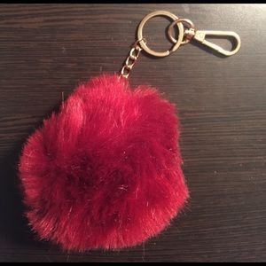Burgundy Key Chain Puff