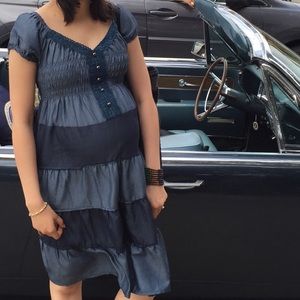 Blue maternity dress