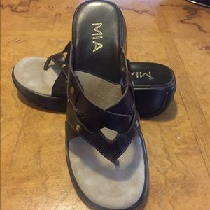 Brand new Brown leather Mia Sandals size 10