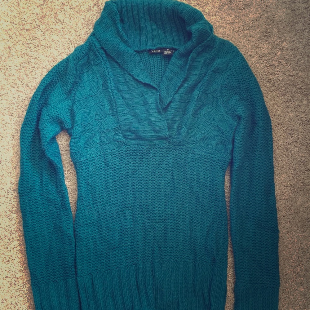 Women's sweater. Turquoise color