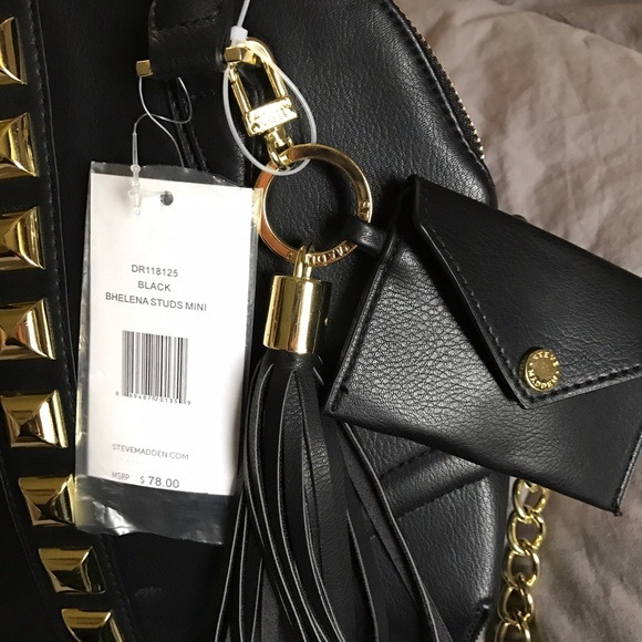 SOLD ON V // Steve Madden Black Studded Purse - Picture 4 of 4