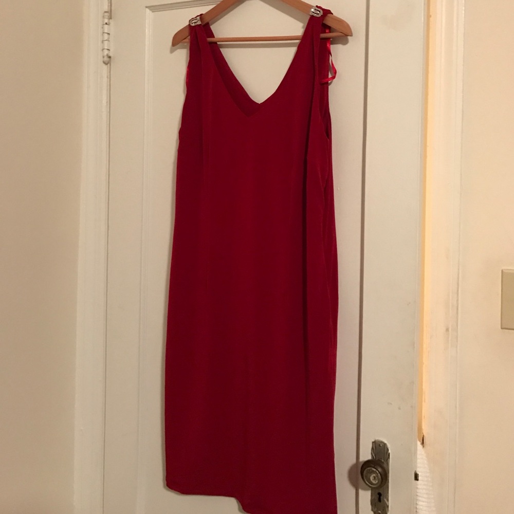 Size XL Carmen Marc Valvo Berry dress NWT