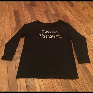 Trés Chic Trés Momista Small Black Top