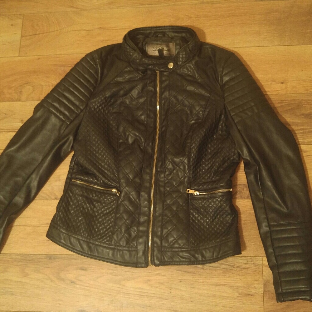Womens vegan leather coat