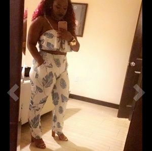 2 piece crop top & pants set