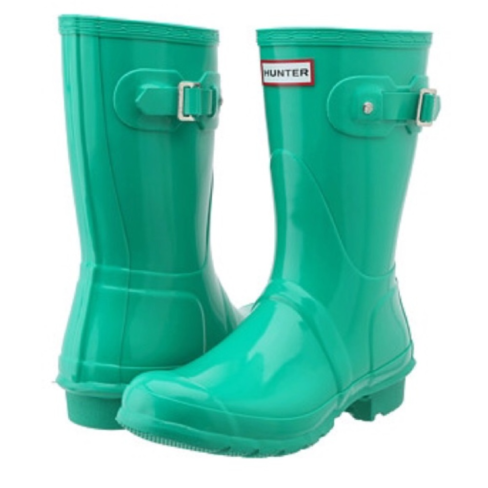 RARE Emerald Green Glossy Short Hunter Boots