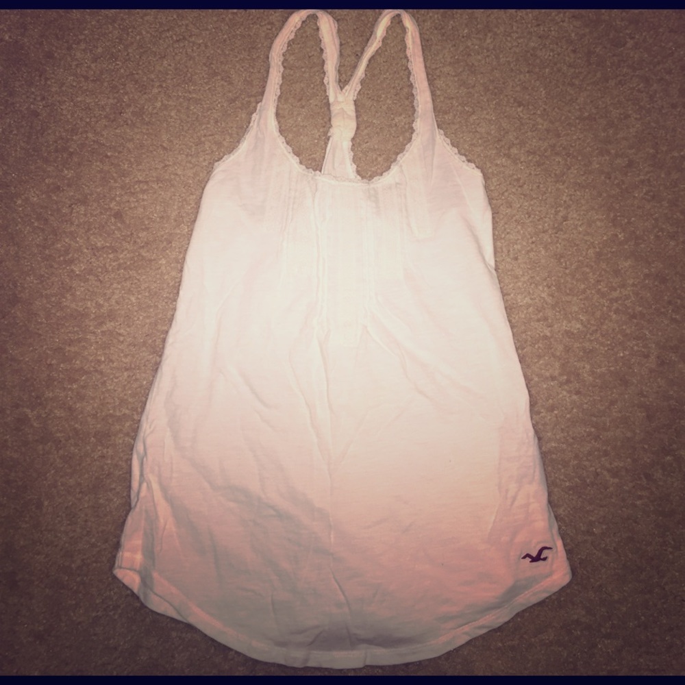Hollister White Lace Lose Dressy Tank Top Size XS