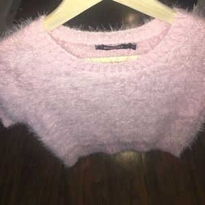 SALE! NWOT Missguided Baby Pink Cropped Fuzzy Tee