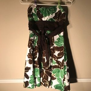 Green Brown White Dress