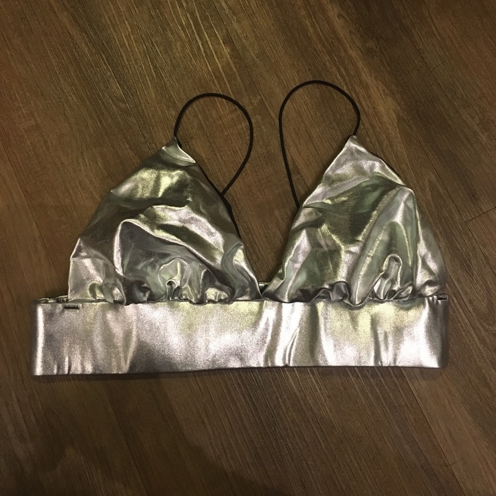 Silver bralette top