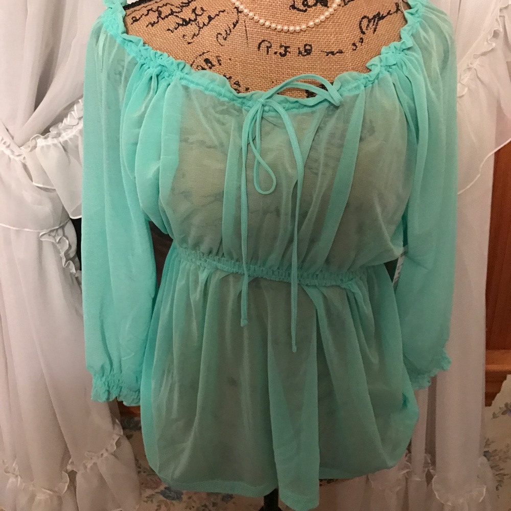 Sheer mint top, Forever 21