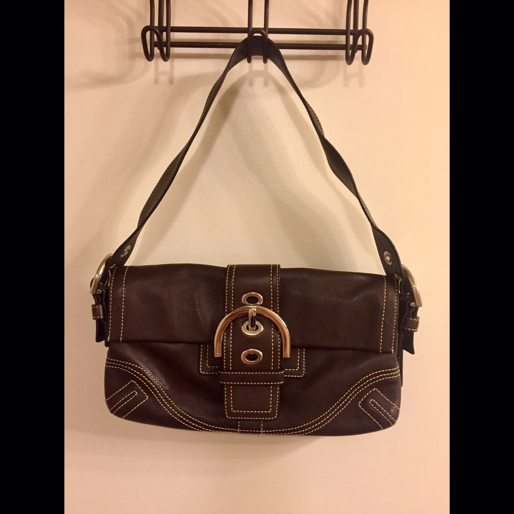 Small brown leather Coach bag