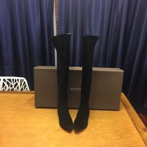 Renvy Mott Over The Knee Boots - Black Suede