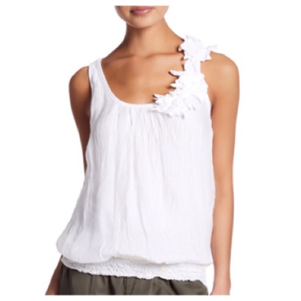 🍃💕Lola Italia Pure Silk Appliqué Racerback Tank