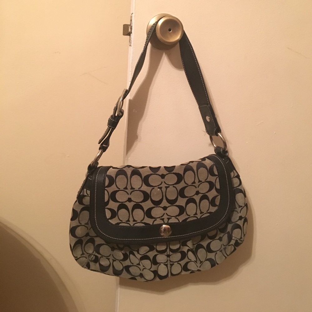 Black and Gray Authentic Coach Bag