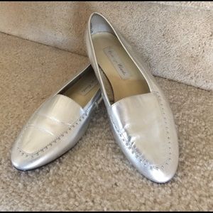 Silver loafers by Carriage Court