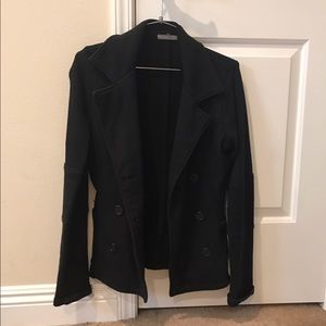 James Perse Black Cotton Peacoat