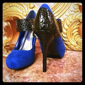 SOLD Royal blue ankle strap heels