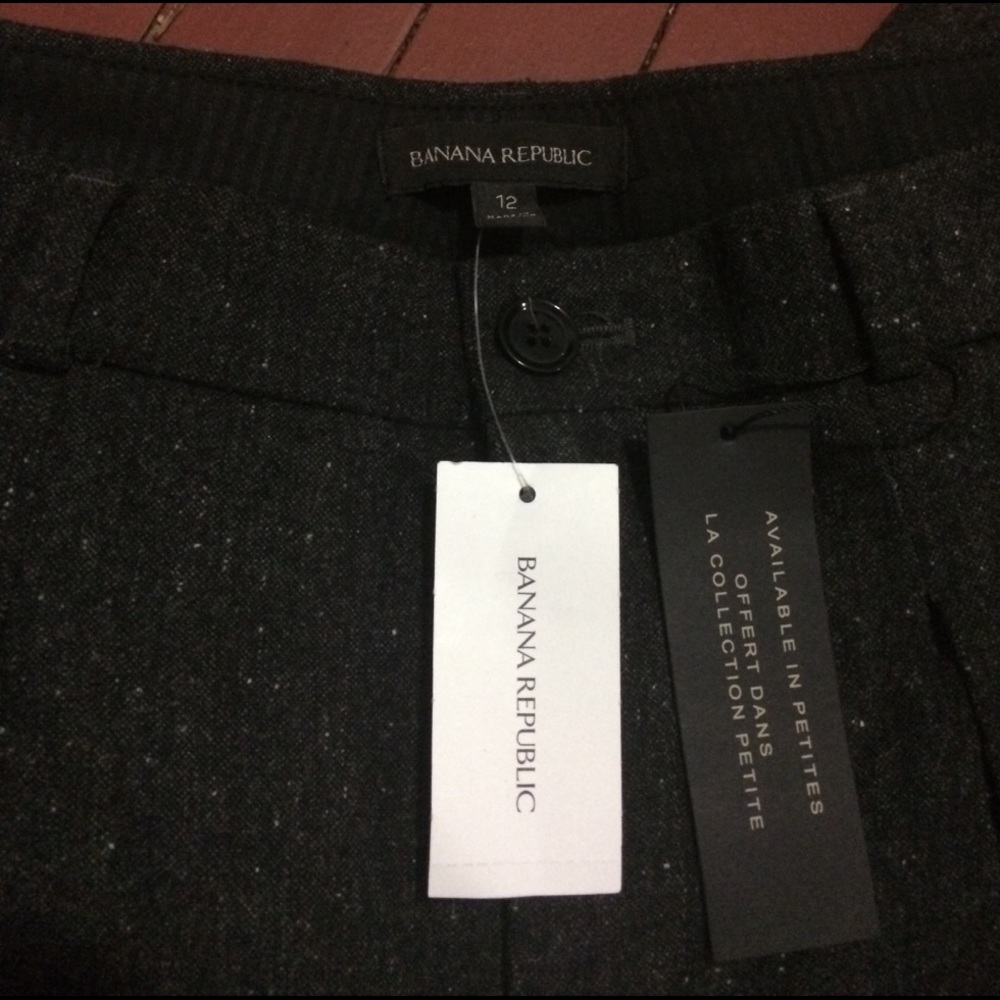 Banana Republic Size 12 Pants Wool Blend NWT Gray