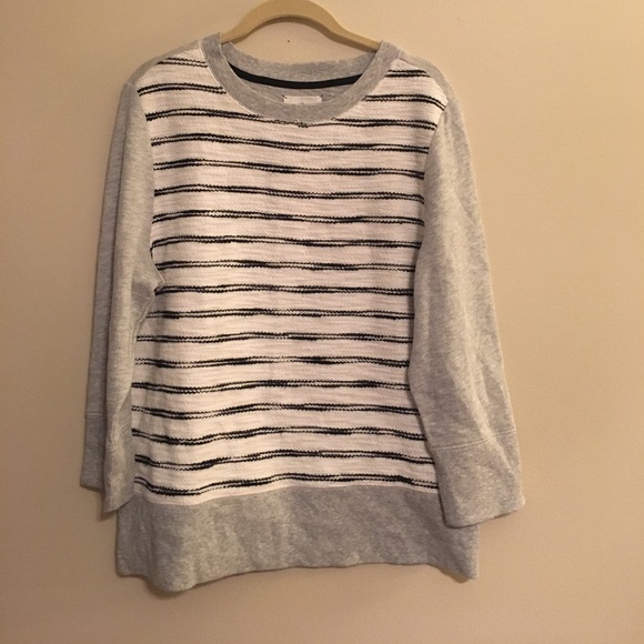 Lou & Grey Sweaters - {Lou & Grey} Striped Grey Sweatshirt