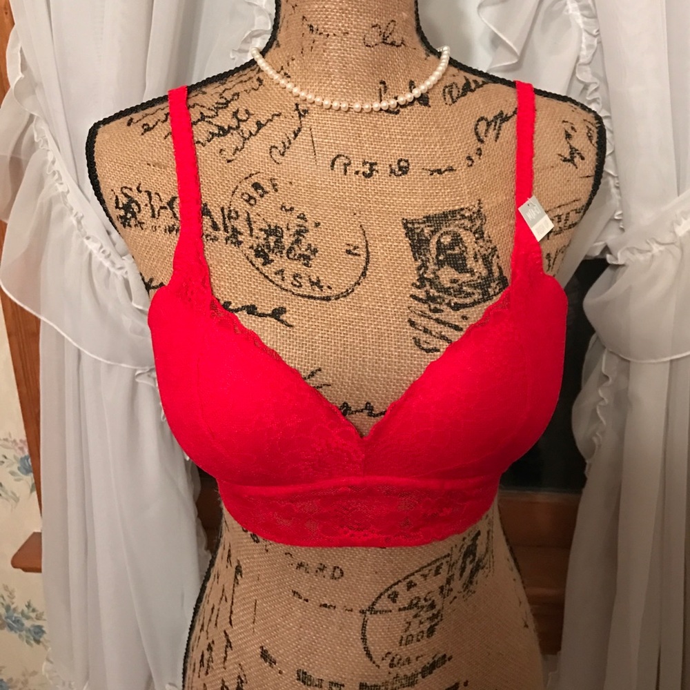 Red Victoria's Secret PiNK Push Up Bra