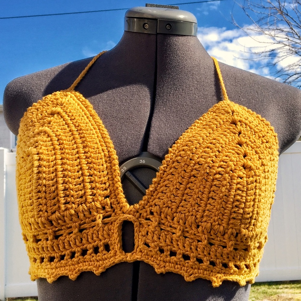 Bralette, Helter Top, Crochet Bralette, Crop Top