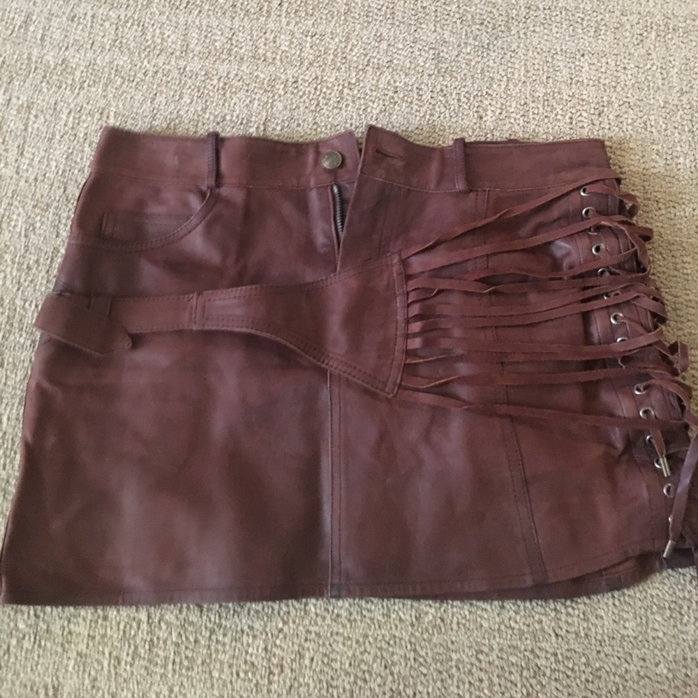 Christian Dior goat skin mini skirt
