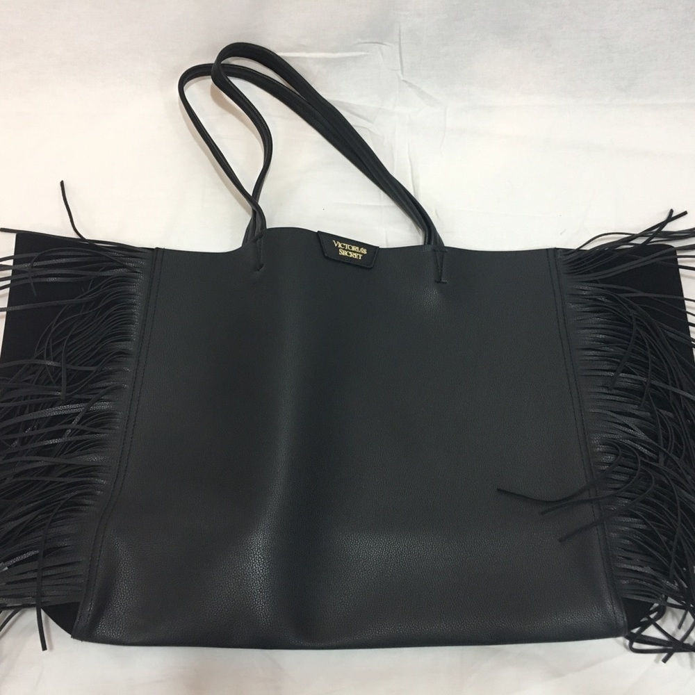 👜 Victoria Secret Fringe Tote Bag ~ Black 👠