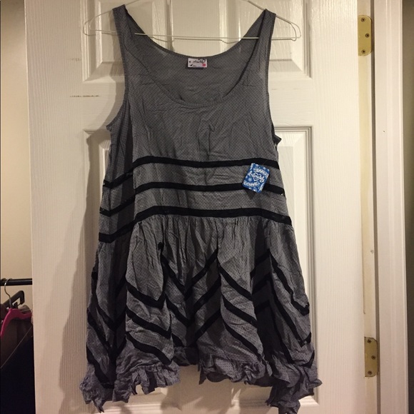 NWT Free People Sleeveless Printed Trapeze Dress - Picture 3 of 4