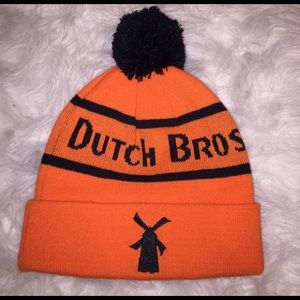 Black and Orange Dutch Bros Beanie
