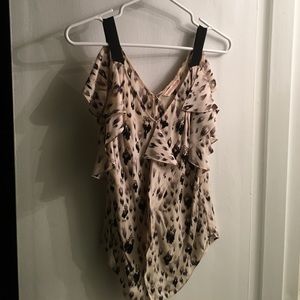 Rebecca Taylor Blk/Wht leopard top