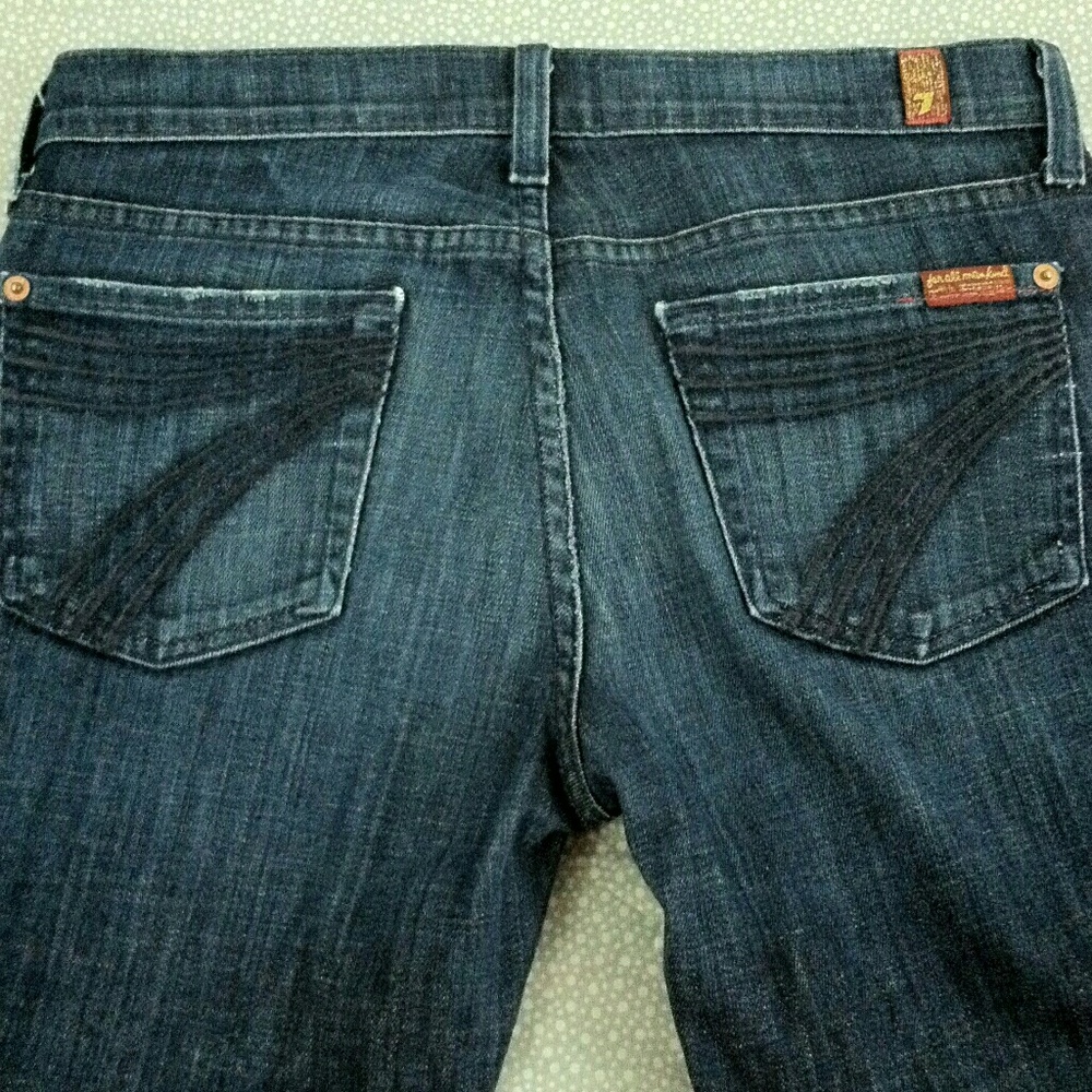 7 For all Mankind Crop Dojo Denim Dark Jeans
