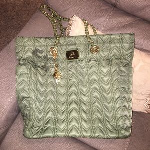 Like new Korea olive green quilted tote bag!