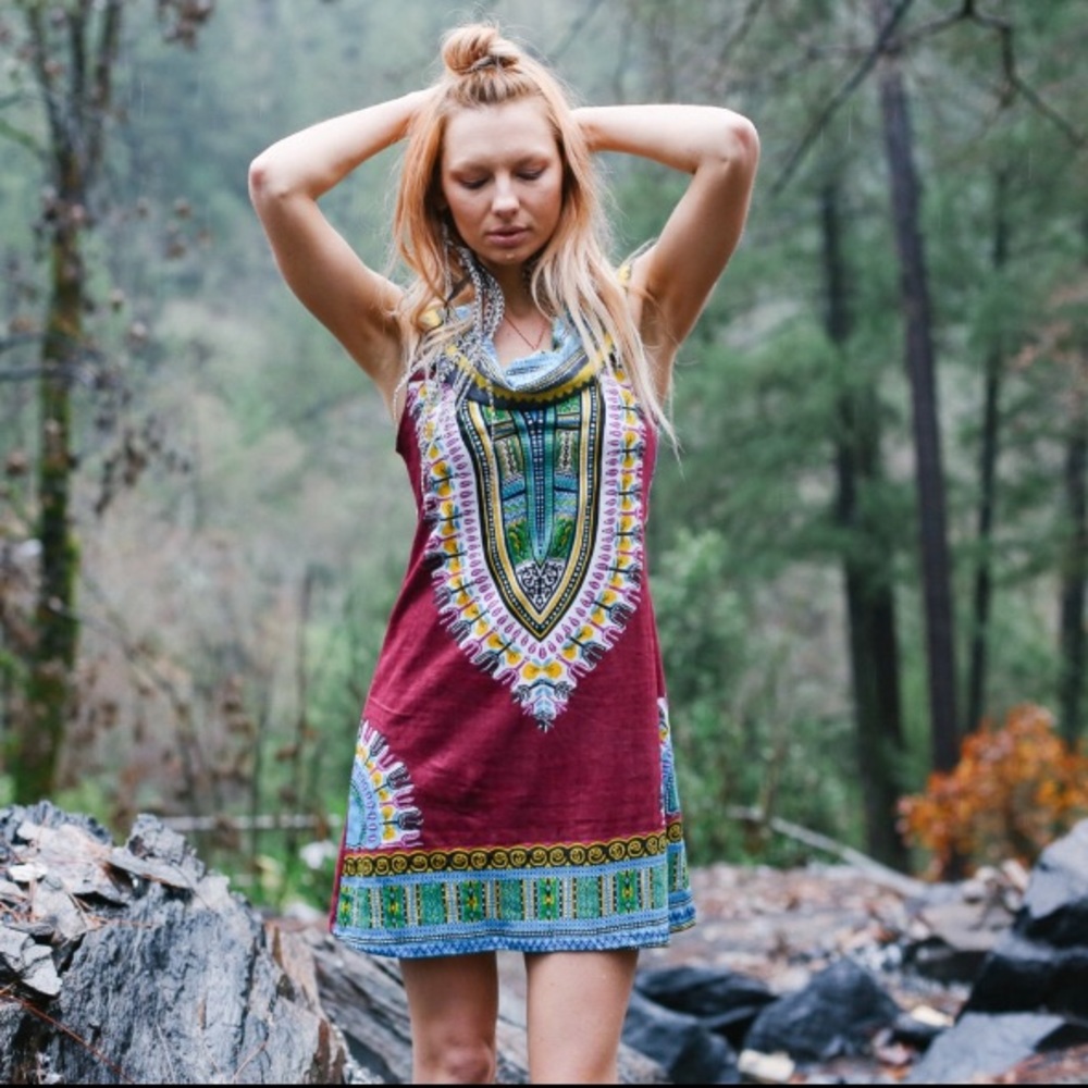 SOLD Tribal Hooded Dress