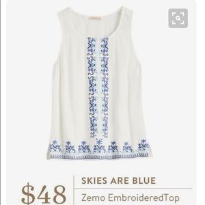 Skies are Blue Zemo Embroidered Top - size M