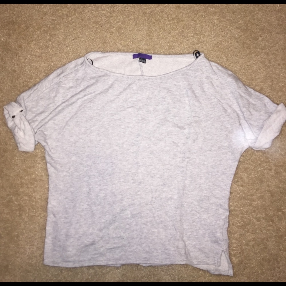 Forever 21 Gray Loose Tee Folded Sleeves Size S