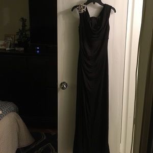 David Meister cowl neck gown