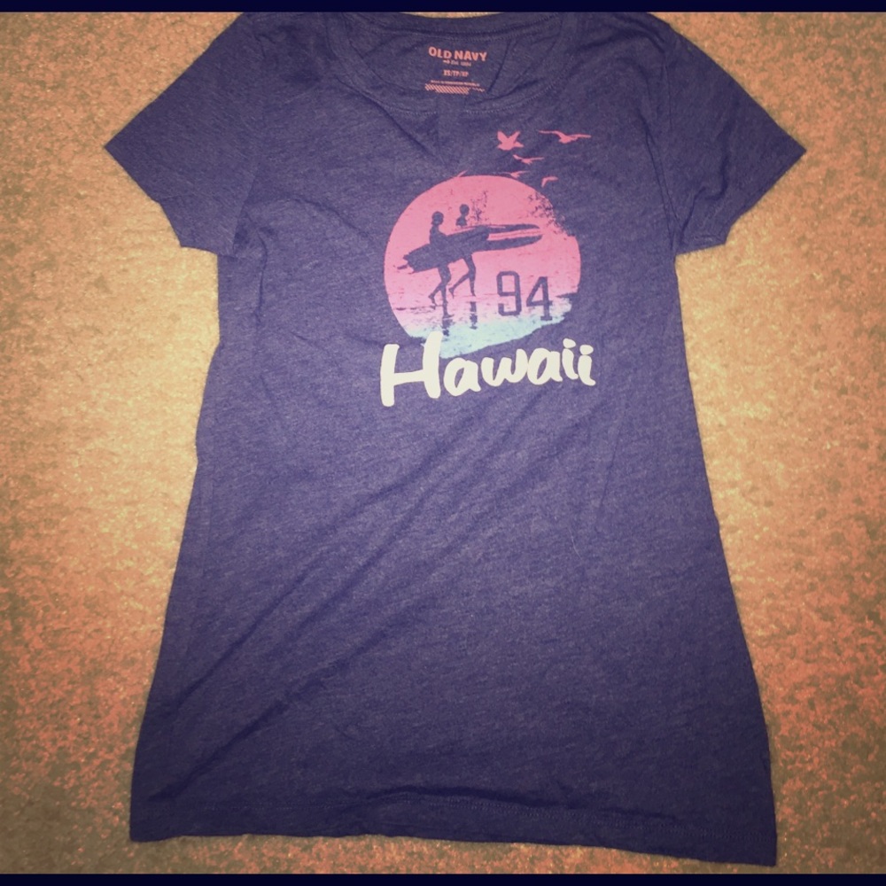 Old Navy Slit Collar Navy Tee Size XS