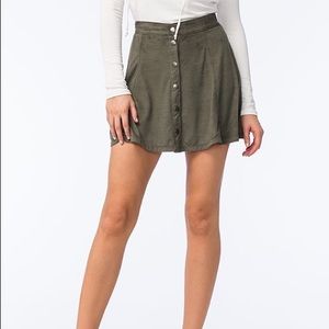 Button up suede skirt