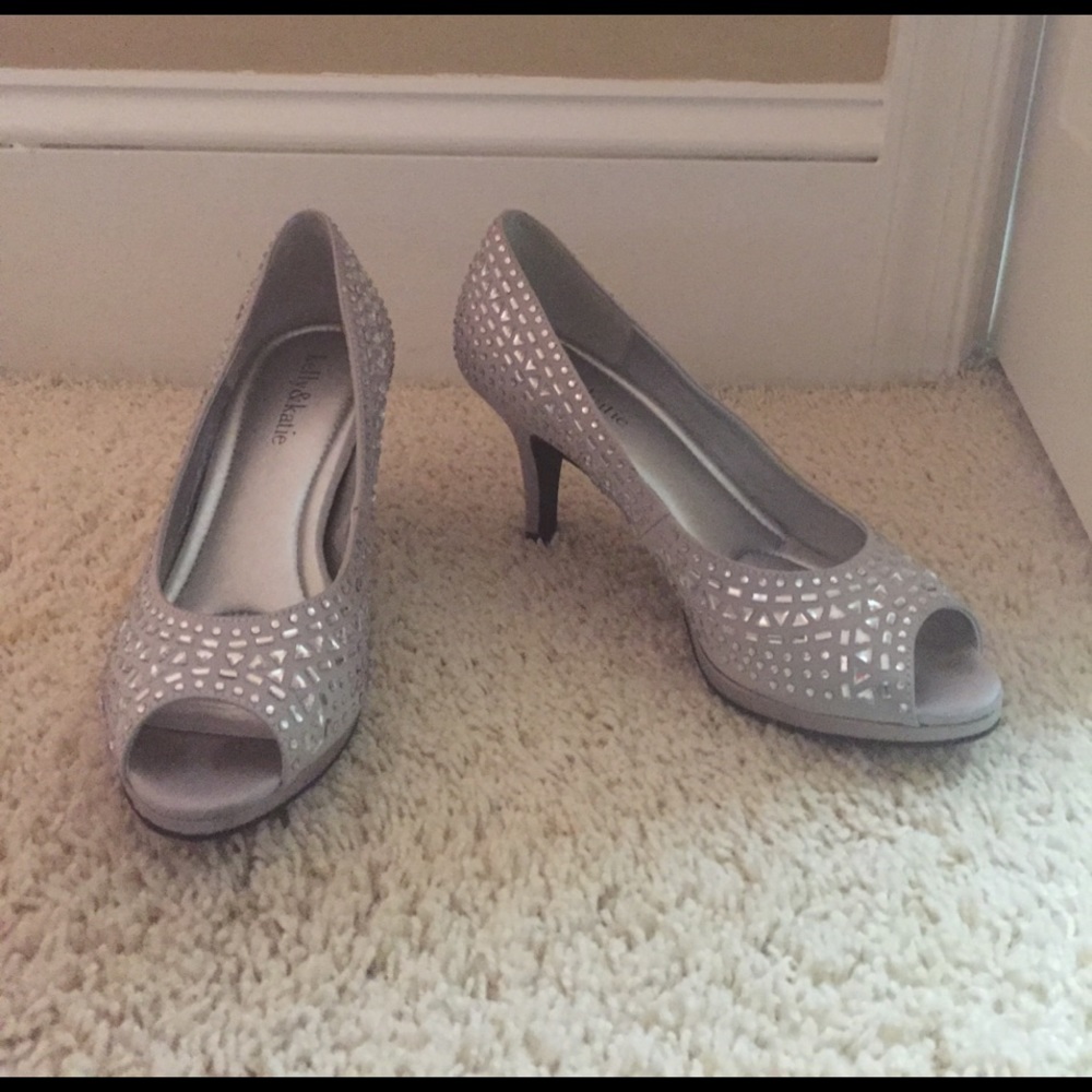 Kelly & Katie silver studded heels