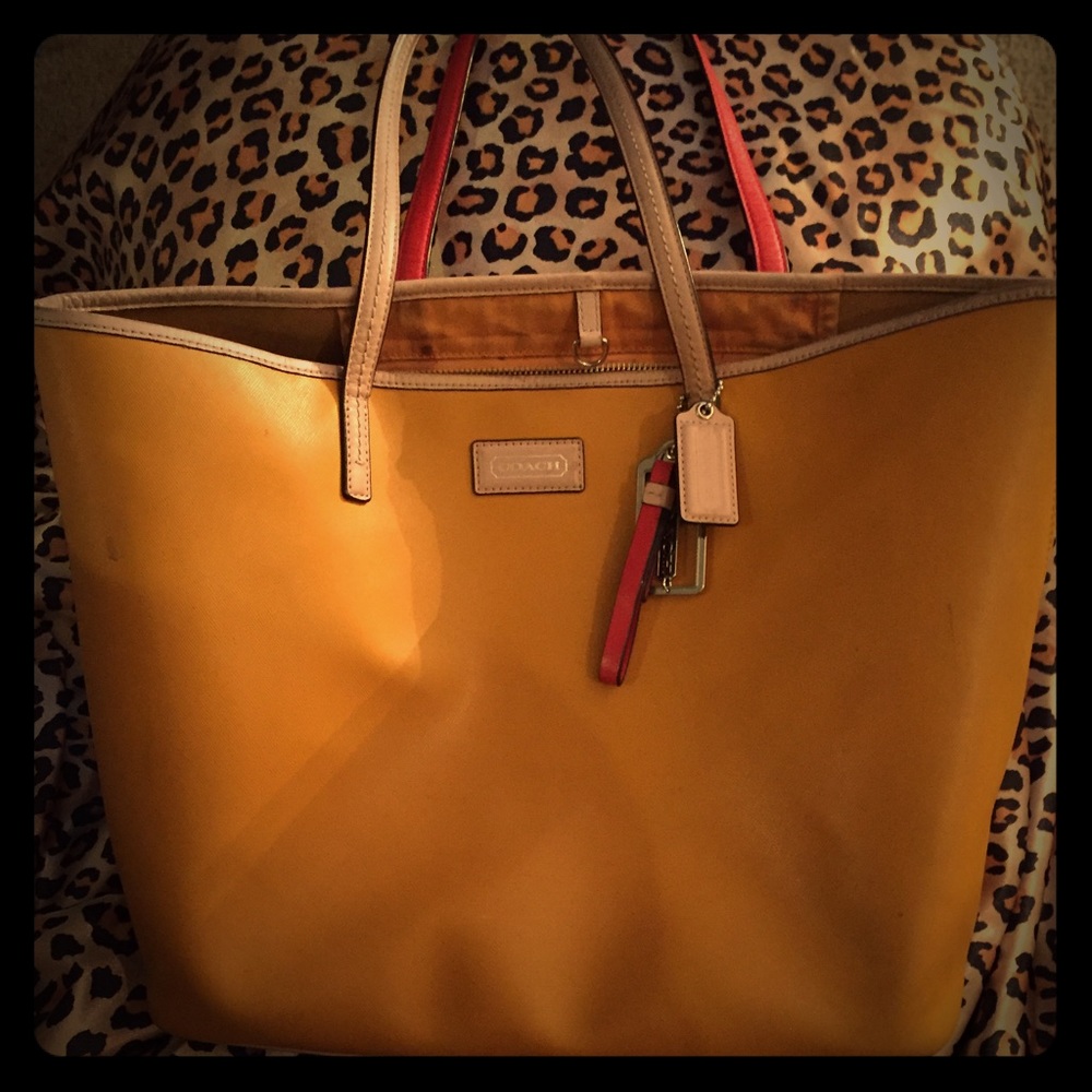 Coach Yellow Leather Tote