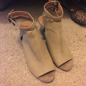 Nine West Leather Peeptoe Bootie Shoe