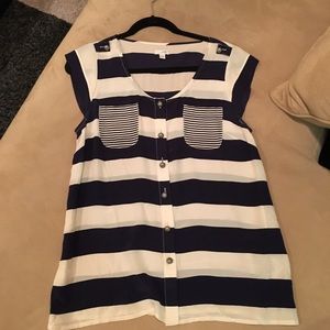 Anthropologie striped button down blouse. Size 8