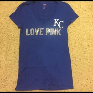 Victoria's Secret Pink KC royals vneck