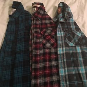 Lot of 3 Flannel button up shirts