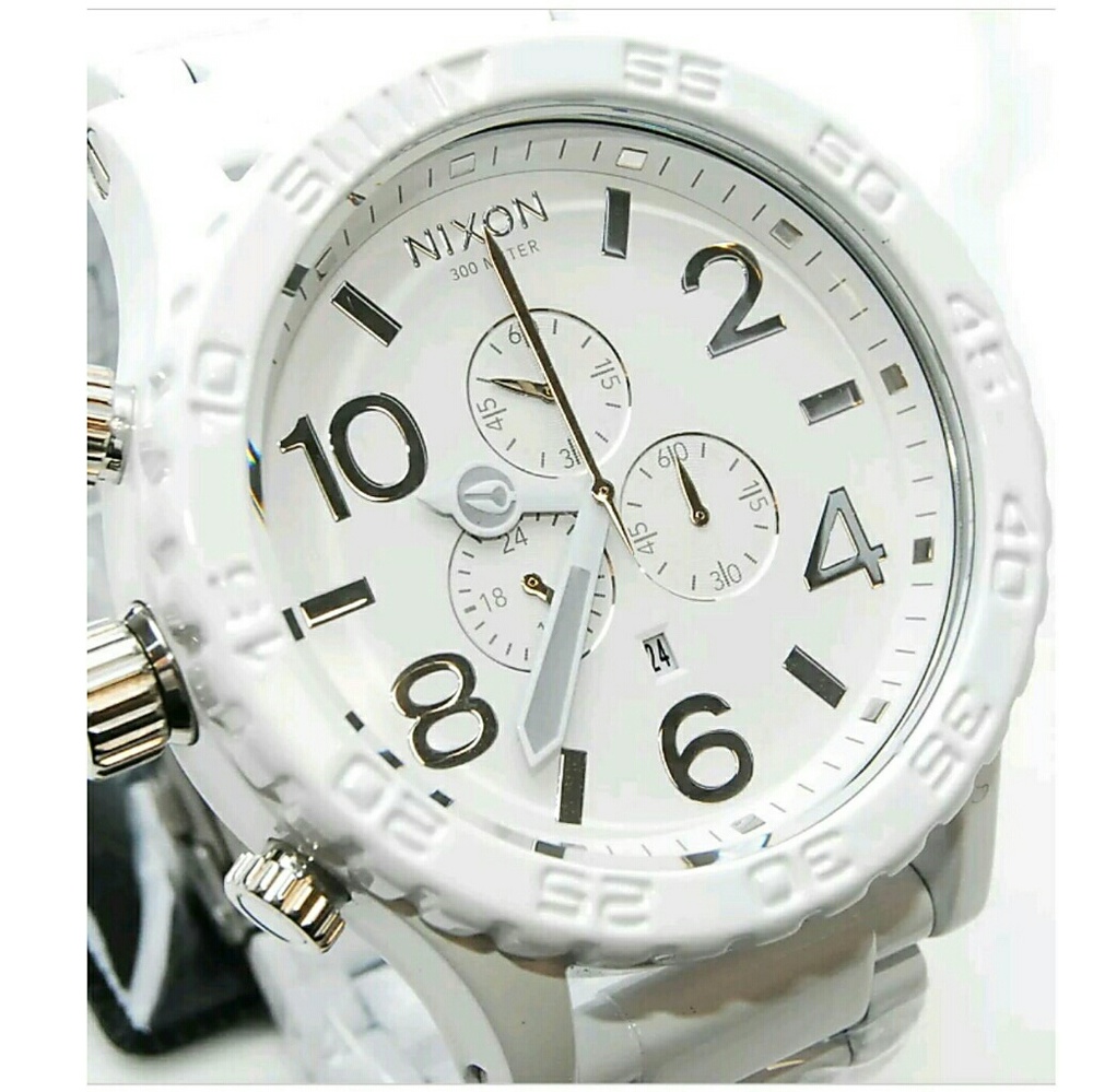NWT NIXON Chrono PVD white mens 51-30 watch - Picture 5 of 6