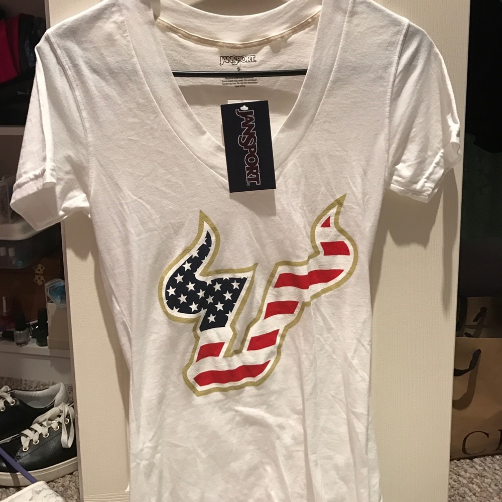 USF American Flag V Neck